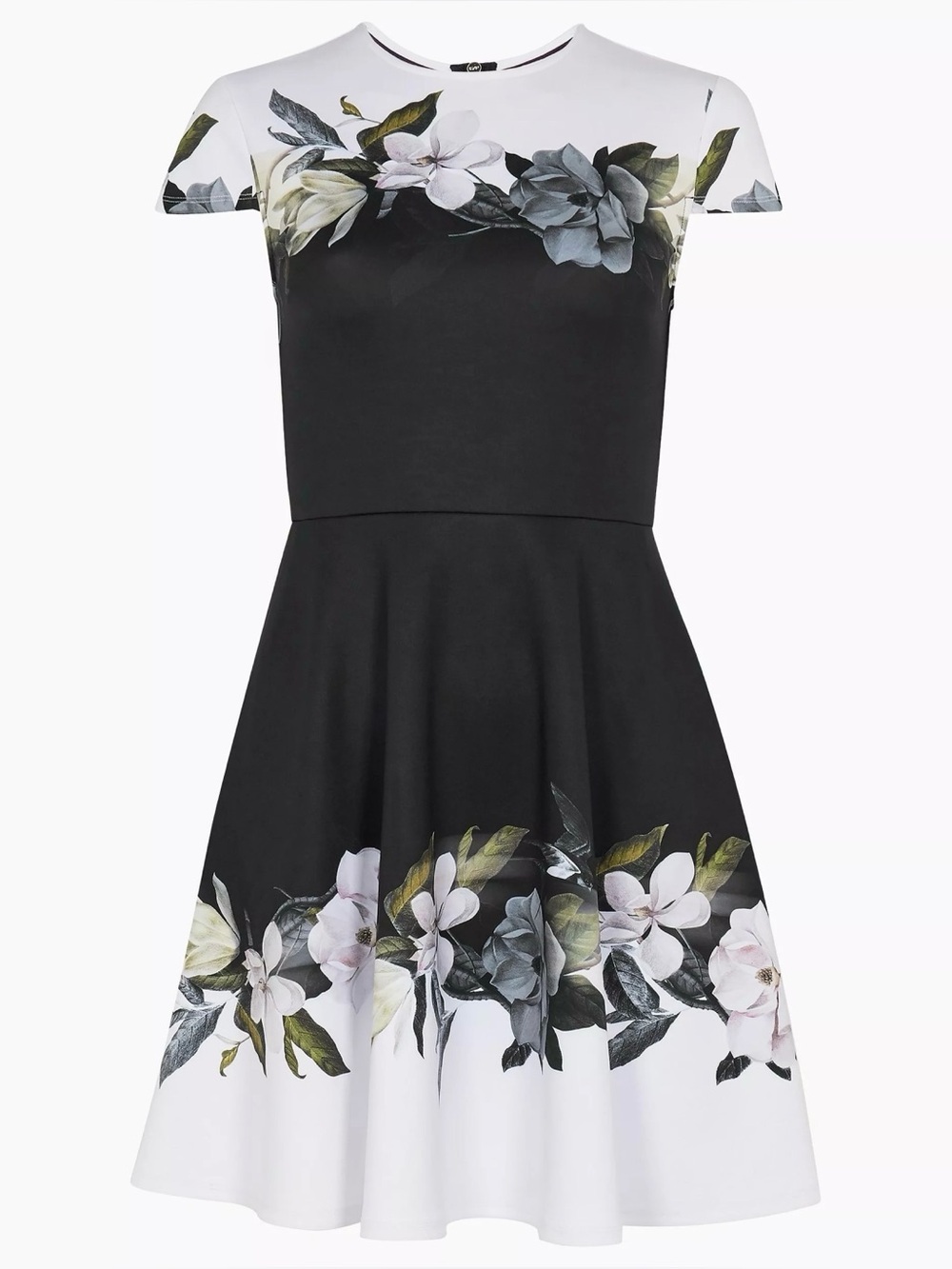 Ted Baker London Louva Opal Floral Fit/Flare Cap Sleeve Mini Dress Size 1/Small